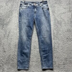 Silver Jeans Womens 30x29 Blue Boyfriend Mid Rise Slim Straight Stretch